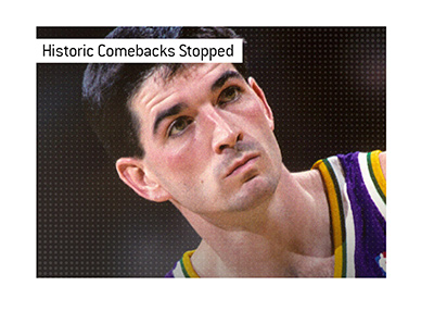 Historic comebacks stopped in Game 7.  In photo:  John Stockton for Utah Jazz.