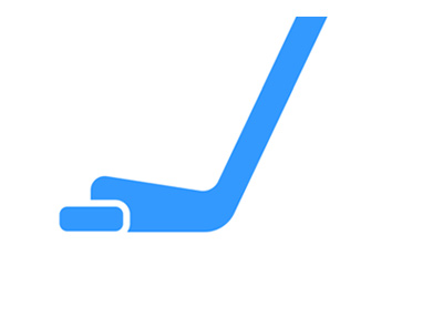 Hockey stick - Simple digital drawing - Light blue.