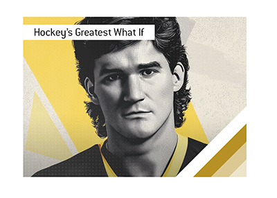 Mario Lemieux of Pittsburgh Penguins, illustrating hypothetical projection of fully healthy career.