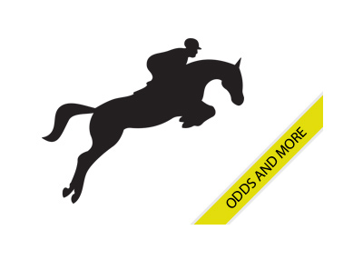 Horse Racing - Silhouette of a jockey on his race horse jumping - Odds and more - Promo graphic.