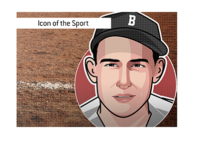 Ted Williams is a baseball icon. One of the greatest hitters in history. Player drawing / Profile illustration.