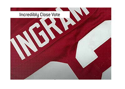 An incredibly close vote took place to decide a 2009 Heismen Trophy winner. In photo: Ingram jersey.
