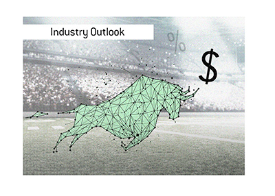Sports betting outlook in the United States.  Prognosis positive.  American football bull.
