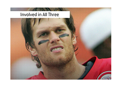In photo: Tom Brady. Somehow involved in all three first round pick forfeits.
