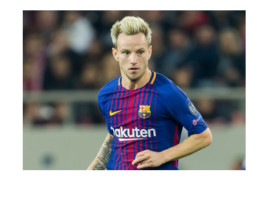 Barcelona FC midfielder - Ivan Rakitic - Mid game action photo.