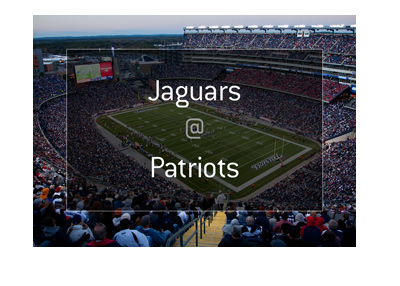 Jacksonville Jaguars are being hosted by New England Patriots at the Gillette Stadium in Foxboro.  The winner goes to the Superbowl.