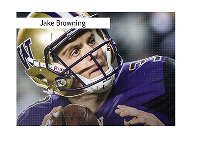 Jake Browning in the Washington Huskies uniform. Record holder for highschool touchdown passes.