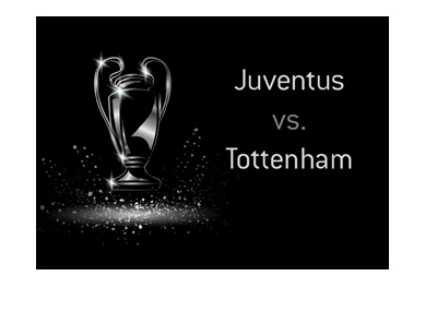 The UEFA Champions League match - Juventus vs. Tottenham - Odds to win - UCL trophy illustration.