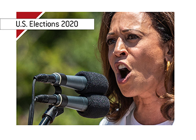 Presidential hopeful - Democrat - Kamala Harris - Photographed during a speach. Year is 2018.