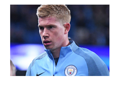 Manchester City FC midfielder Kevin de Bruyne.  In preparation for the big match.