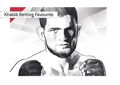 Khabib Nurmagomedov is the betting favourite in the fight vs. Conor McGregor at the UFC 229 main event.  Drawing of Khabib.