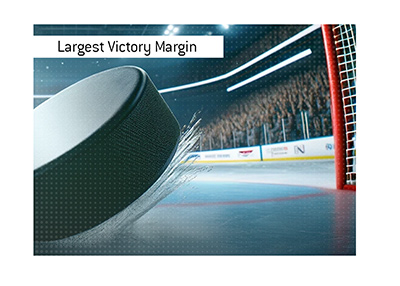 Largest victory margin in hockey playoffs.