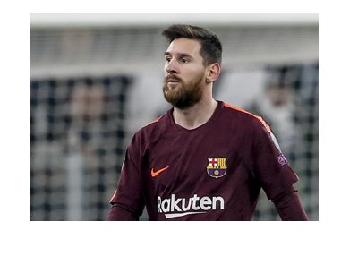 The legendary Lionel Messi photographed in the game vs. Juventus in Turin. November 2017.