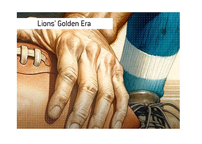 The Golden Era of Detroit Lions.  Illustration.