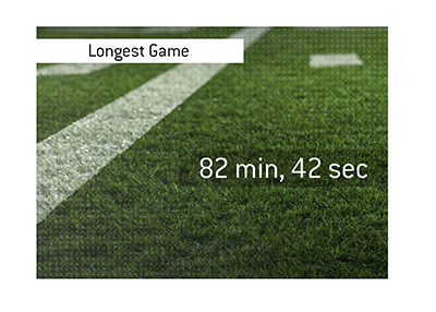 82 minutes and 40 seconds - The longest football (NFL) game.