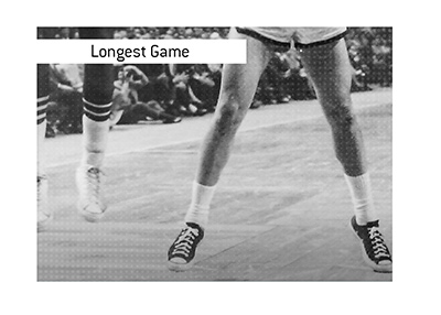 The longest game in NBA history took place in 1951.