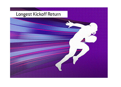 The longest kickoff return in the league history. Illustration.