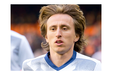 Real Madrid midfielder Luka Modric - Light jog before the game. Year is 2017.