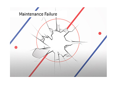 Jumbotron maintenance failure resulted in a crash on hockey ice.