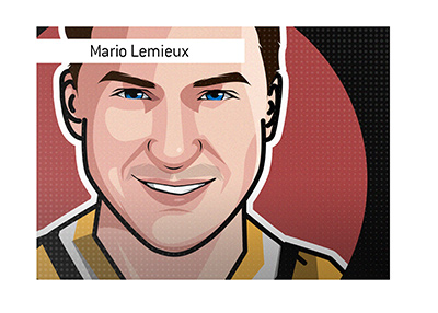 Illustration of hockey player Mario Memieux.  One of the greats.