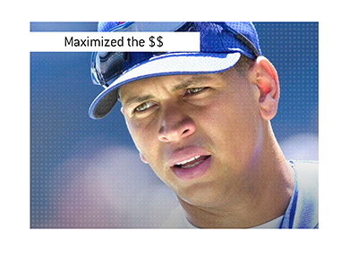 Maximized the Money from his baseball career.  In photo:  Alex Rodriguez playing for Texas Rangers.