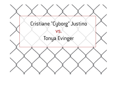 Cris Cyborg Justino vs. Tonya Evinger. MMA fight. Female featherweight division.
