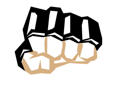 The MMA glove - Clinched fist - In your face.