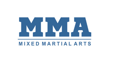 Mixed Martial Arts - MMA - Lettering - Blue colour.