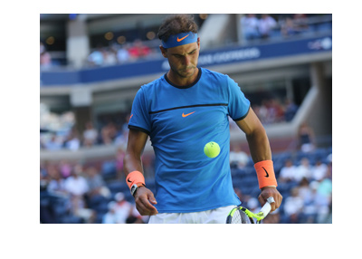 Rafael Nadal - Photographed during a match. Deep blue focus.