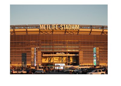 Met Life Stadium, the home of the New York Giants.  Sunset photo.