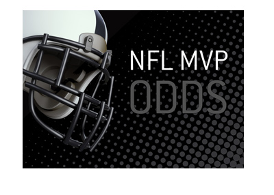 The NFL MVP Odds - Helmet and text on dark background.