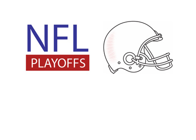 NFL Playoffs are here - Text next to a white helmet.