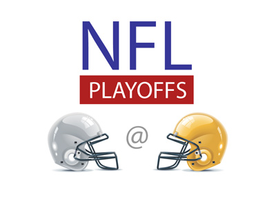 The NFL Playoffs - Dallas Cowboys vs. Greenbay Packers. Lettering.