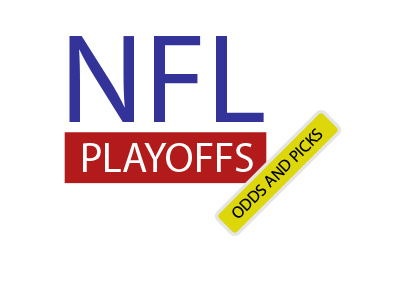 NFL Playoffs - Odds and Picks. In blue, red and yellow colours.