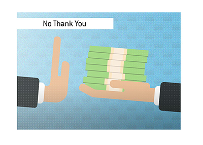 When a sportsbook says No Thank You. Illustration.