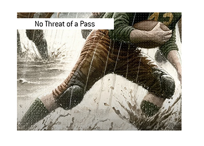 There was no threat of a pass during the 1944 college football game in rain and mud.