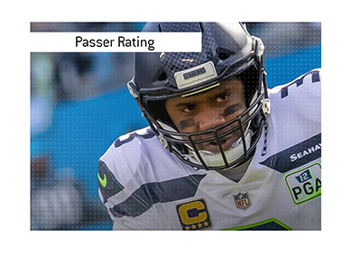 The calculation for quarterback passer rating or passing efficiency.  How is it measured?