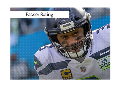 The calculation for quarterback passer rating or passing efficiency. How is it measured?