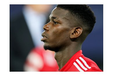 Paul Pogba of Manchester United - Bright red home kit. The Year is 2017.
