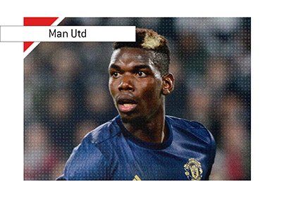 Manchester United star midfielder, Paul Pogba, in action for the club. Year is 2018, month November.