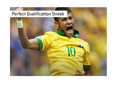 Brazil is the only nation with the perfect World Cup qualification streak.  In photo:  Junior Neymar.