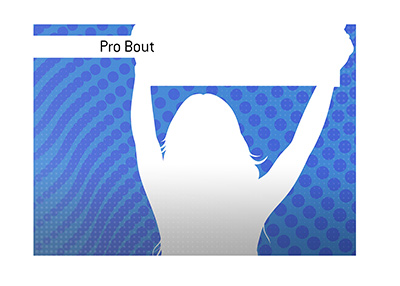 A boxing match in the making - Round girl. Fight odds.