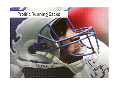 One of the two prolific running back brothers - Barry Sanders. Detroit Lions action shot.