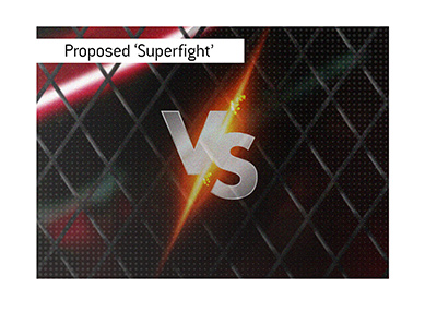 Mixed Martial Arts proposed superfight. MMA cage.