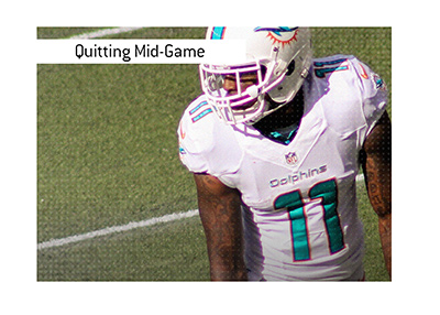 Mike Wallace, one of the rare players who quit their NFL team mid-game.
