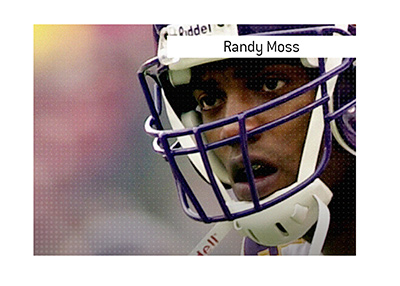 The trade that almost happened.  In photo:  Randy Moss closeup.