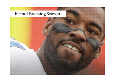 2012 was a record-breaking season for Calvin Johnson.  He almost broke the 2000 yard mark.