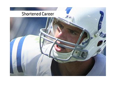 The case for the Pro Football Hall of Fame 2024.  In photo:  Andrew Luck, while playing for the Colts.