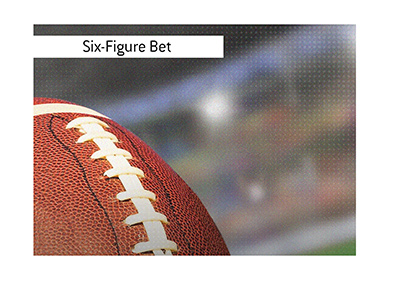 A large win-outright bet was placed on an NFL team.  It could produce a seven figure win.