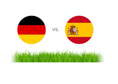 Germany vs. Spain - Football match - Illustration - Flags.